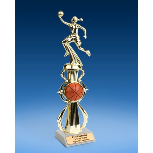 Basketball Sport Riser Trophy, Female