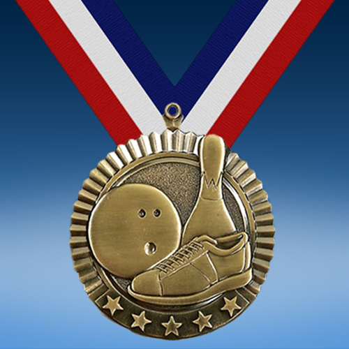 Bowling 2 3/4" Five Star Medal-0