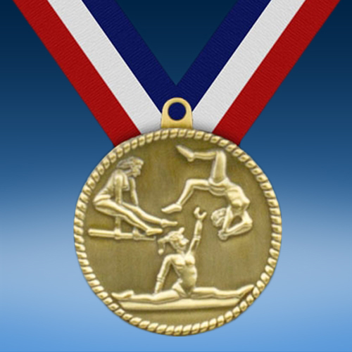 Female Gymnastics 2" High Relief Medal-0