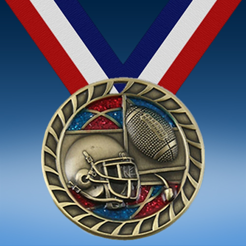 Football 2 1/2" Glitter Medal-0
