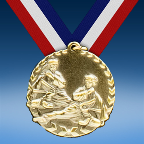 Karate 1 3/4" Arrow Medal-0