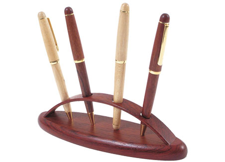 Rosewood 4 Pen Display Stand