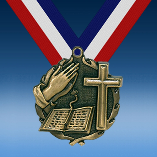 Religion 1 3/4" Wreath Medal-0