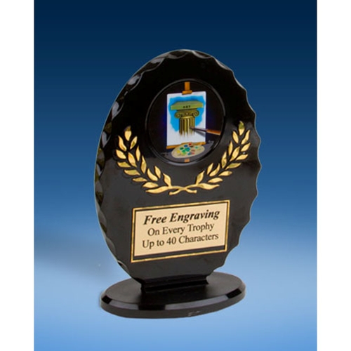 Art Oval Black Acrylic Trophy