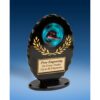 Diving Female Oval Black Acrylic Trophy