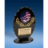 USA Flag Oval Black Acrylic Trophy