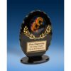 Weightlifting Oval Black Acrylic Trophy