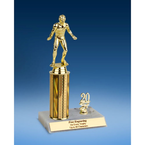 Wrestling Sport Figure Trim Trophy 10"