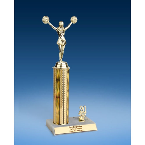 Cheerleading Sport Figure Trim Trophy 12"