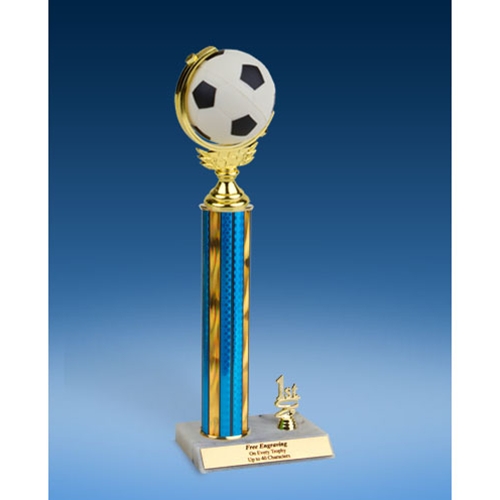 Soccer Soft Spinner Ball Trim Trophy 14"