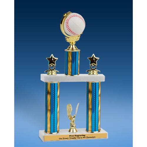 Baseball Spinner Ball 2 Tier Trophy 16"