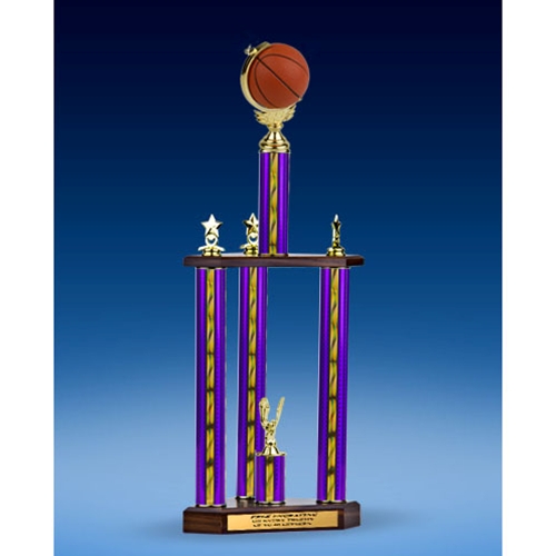 Basketball Soft Spinner Three-Tier Trophy 28"