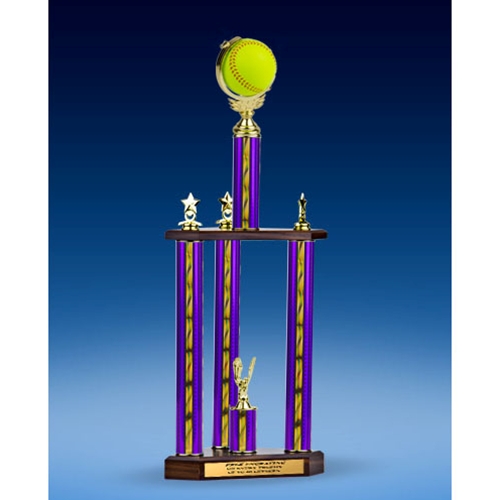Softball Soft Spinner Three-Tier Trophy 28"