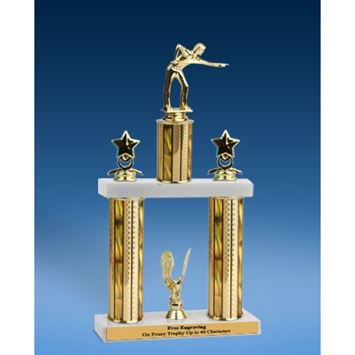 Billiards Sport Figure 2 Tier Trophy 16"