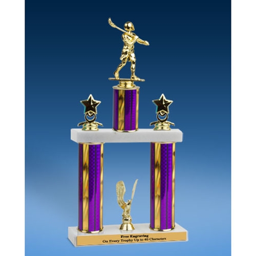 Lacrosse Sport Figure 2 Tier Trophy 16"