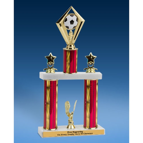 Soccer Diamond 2 Tier Trophy 16"