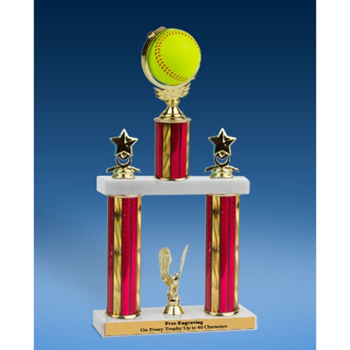 Softball Spinner Ball 2 Tier Trophy 19"