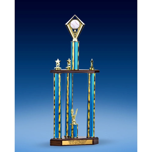 Baseball Diamond Three-Tier Trophy 25"