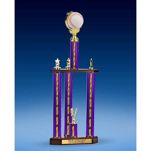 Baseball Soft Spinner Ball Three-Tier Trophy 25"