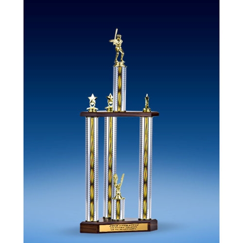 Baseball Sport Figure Three-Tier Trophy 25"