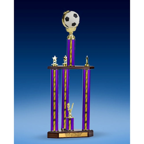 Soccer Soft Spinner Ball Three-Tier Trophy 25"