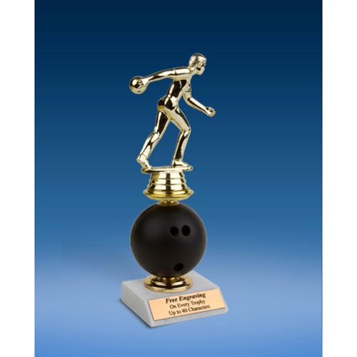 Bowling Sport Figure Soft Spinner Riser Trophy