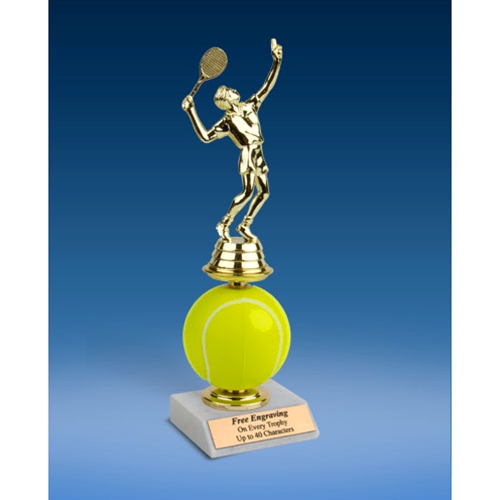 Tennis Sport Figure Soft Spinner Riser Trophy