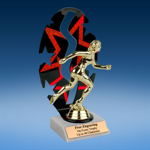 Track Sport Figure Backdrop Trophy-0