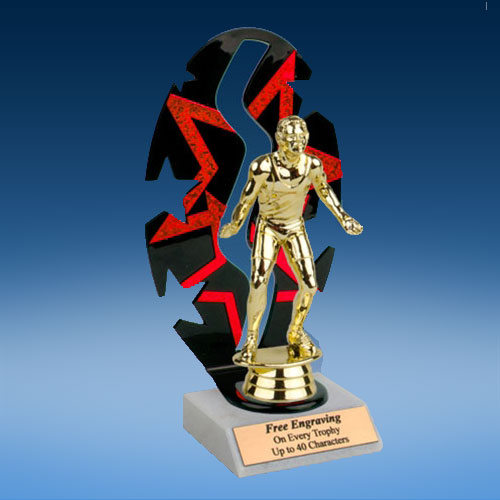 Wrestling Sport Figure Backdrop Trophy-0