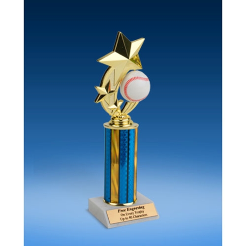 Baseball 3-Star Sport Spinner Trophy 10"