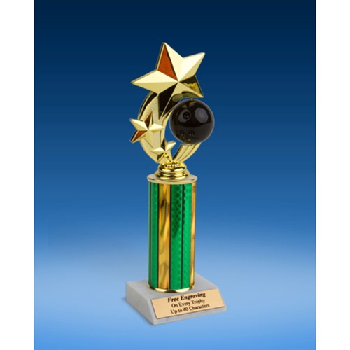 Bowling 3-Star Sport Spinner Trophy 10"
