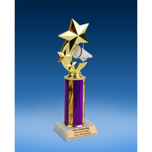 Cheerleading 3-Star Sport Spinner Trophy 10"