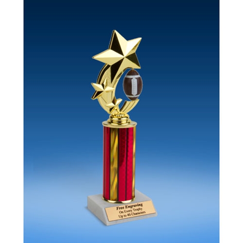 Football 3-Star Sport Spinner Trophy 10"