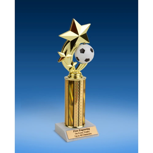 Soccer 3-Star Sport Spinner Trophy 10"