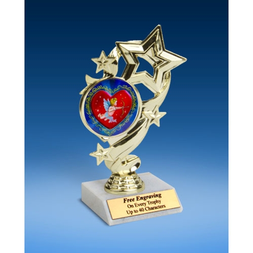 Cupid Star Ribbon Trophy 6"