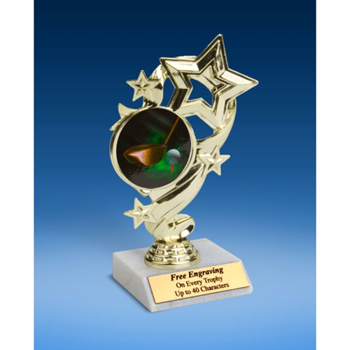 Golf Star Ribbon Trophy 6"