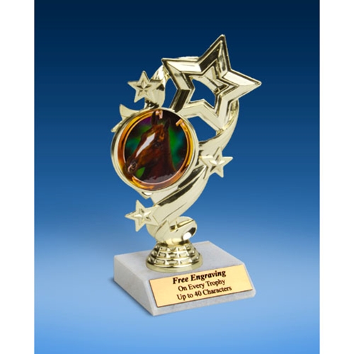 Horse Star Ribbon Trophy 6"