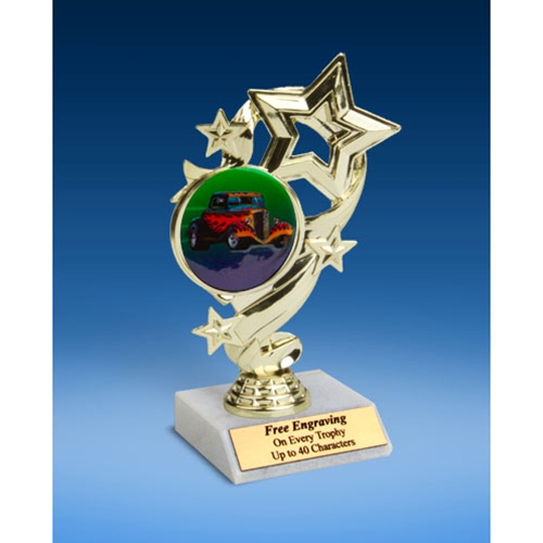 Hot Rod Star Ribbon Trophy 6"