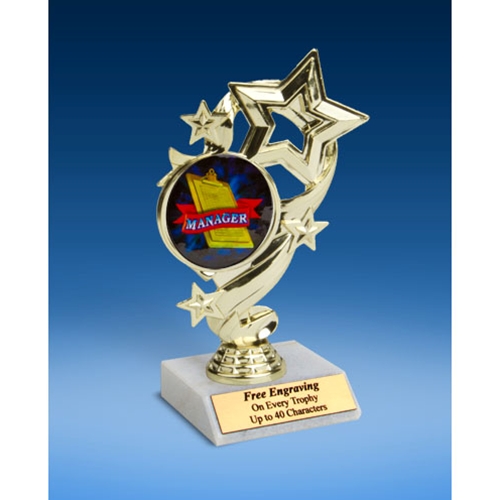 Manager Star Ribbon Trophy 6"