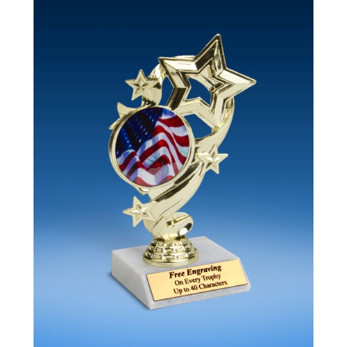 USA Star Ribbon Trophy 6"