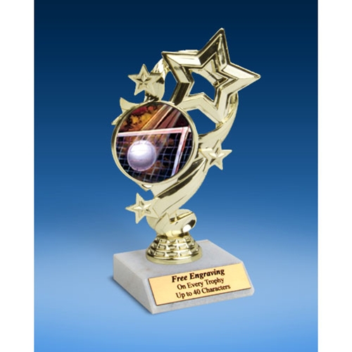 Volleyball Star Ribbon Trophy 6"