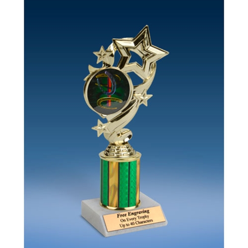 Horse Shoes Star Ribbon Trophy 8"