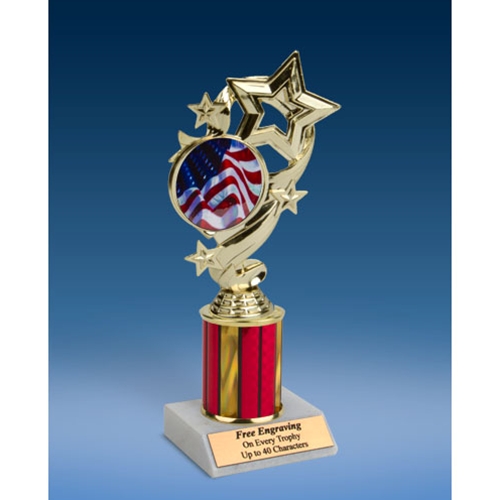 USA Star Ribbon Trophy 8"