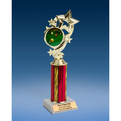 Billiards Star Ribbon Trophy 10"