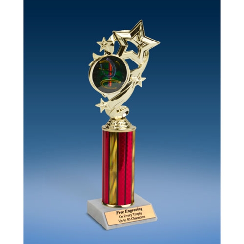 Horse Shoes Star Ribbon Trophy 10"