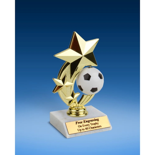 Soccer 3-Star Sport Spinner Trophy 6"