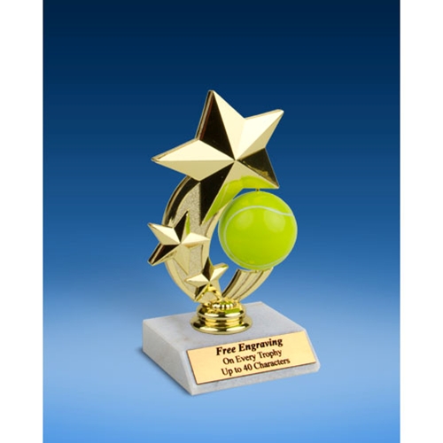 Tennis 3-Star Sport Spinner Trophy 6"