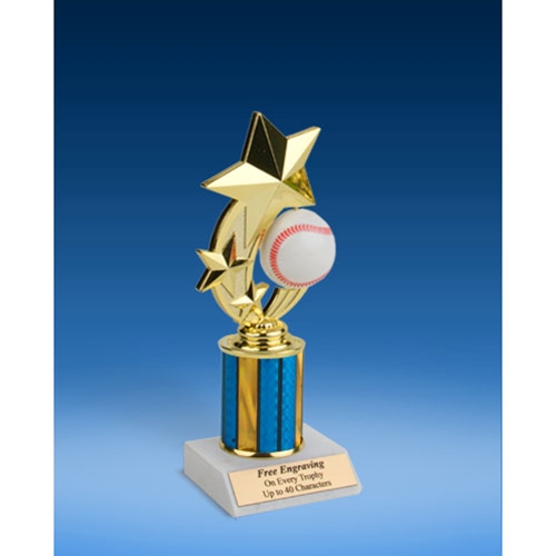 Baseball 3-Star Sport Spinner Trophy 8"
