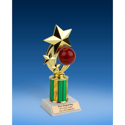 Basketball 3-Star Sport Spinner Trophy 8"