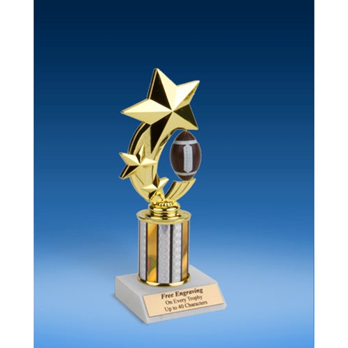 Football 3-Star Sport Spinner Trophy 8"